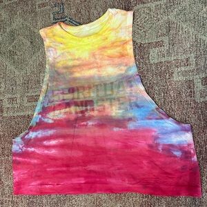 Spiritual Gangster Tie Dye cropped tank NWOT size sm